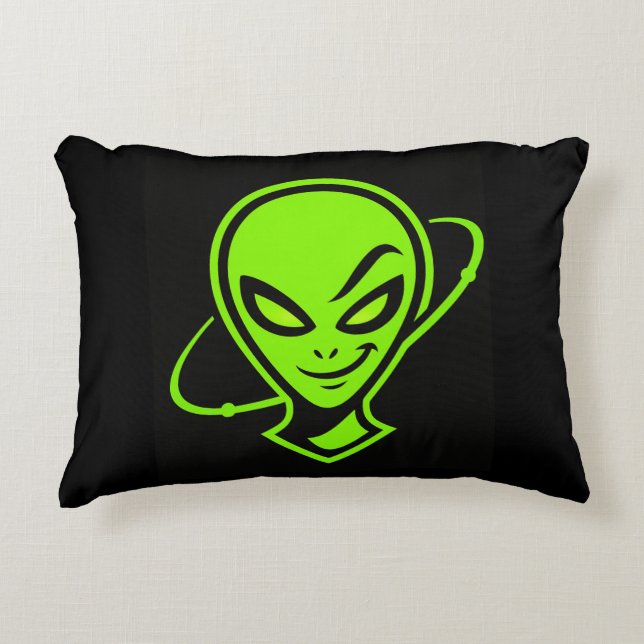 Almofada Decorativa Alienígena Verde Boa Sorte  (Frente)
