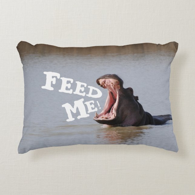 Almofada Decorativa Alimente-Me! Hippo Funny (Frente)