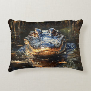 Almofada Decorativa Alligador Cute na pintura de Flórida Everglades