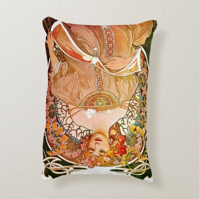 Almofada Decorativa Alphonse Mucha Dreaming (Reverie) (Verso(Vertical))