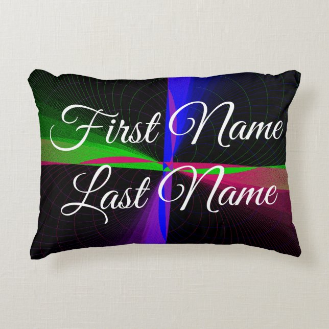 Almofada Decorativa Alteração de Nome Travesseiro Geométrico de Ênfase (Frente)