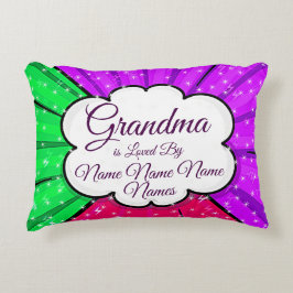 Almofada Decorativa Alterar Adição De Nomes A Avó É Amada Por Roxo Ver