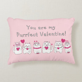 Almofada Decorativa Amantes de Gatos Fofo Dia dos Namorados Rosa
