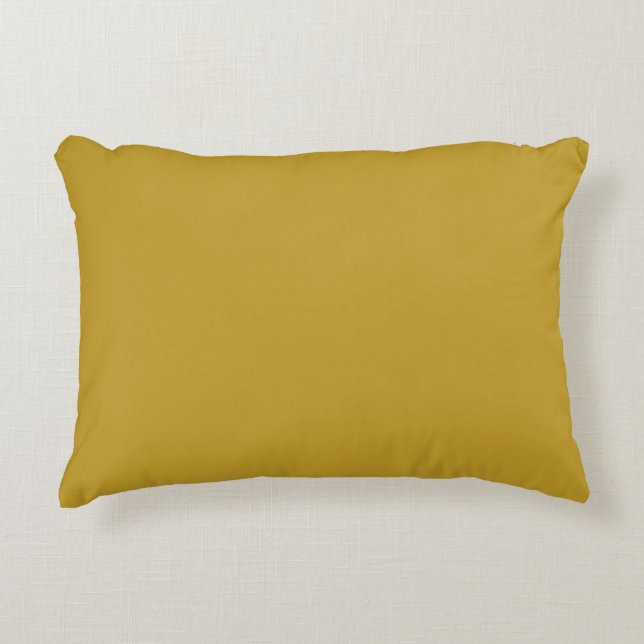 Almofada Decorativa Amarelo Mostarda, Cor Sólida, Moderno, Simples, Te (Frente)