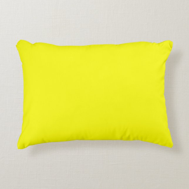 Almofada Decorativa Amarelo Neon Fluorescente Brilhante (Frente)