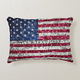 Almofada Decorativa American Flag Mosaic
