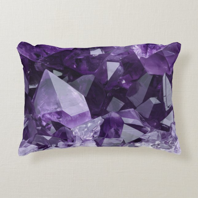 Almofada Decorativa Amethyst Healing Crystal Cluster (Frente)