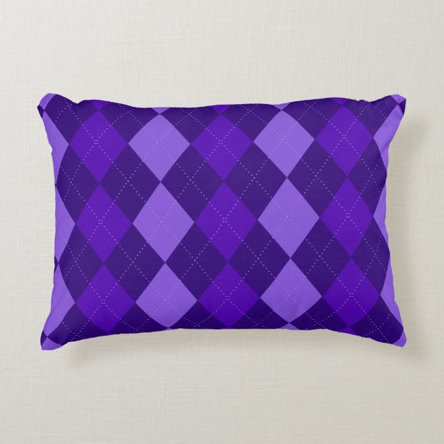 Almofada Decorativa Ametyst Purple Argyle (Frente)