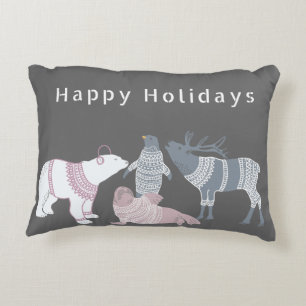 Almofada Decorativa Amigos Árticos de Suéter Natal