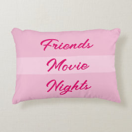 Almofada Decorativa Amigos Noites de Filme Tipografia Girly Pink