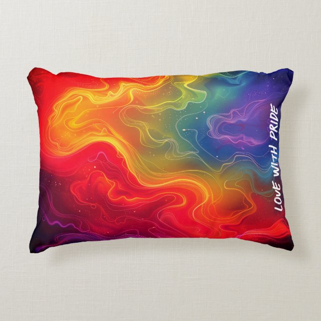 Almofada Decorativa Amor com Arte Digital do Orgulho (Frente)