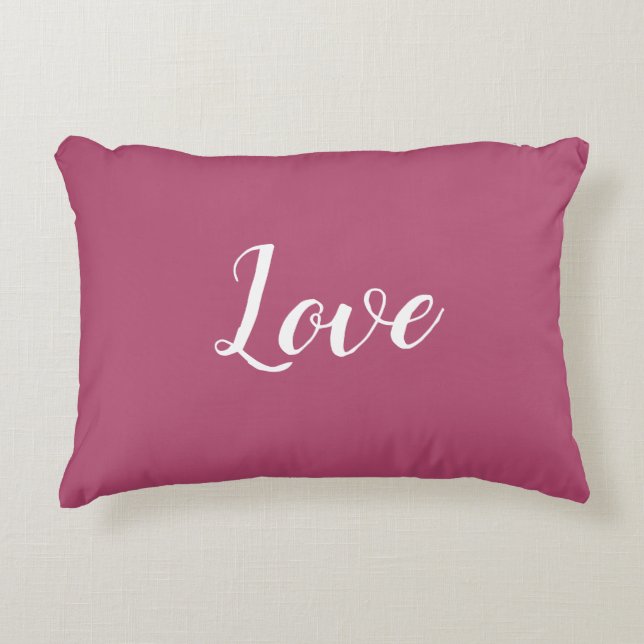 Almofada Decorativa "Amor" no Travesseiro Bonito Berry Pink (Frente)