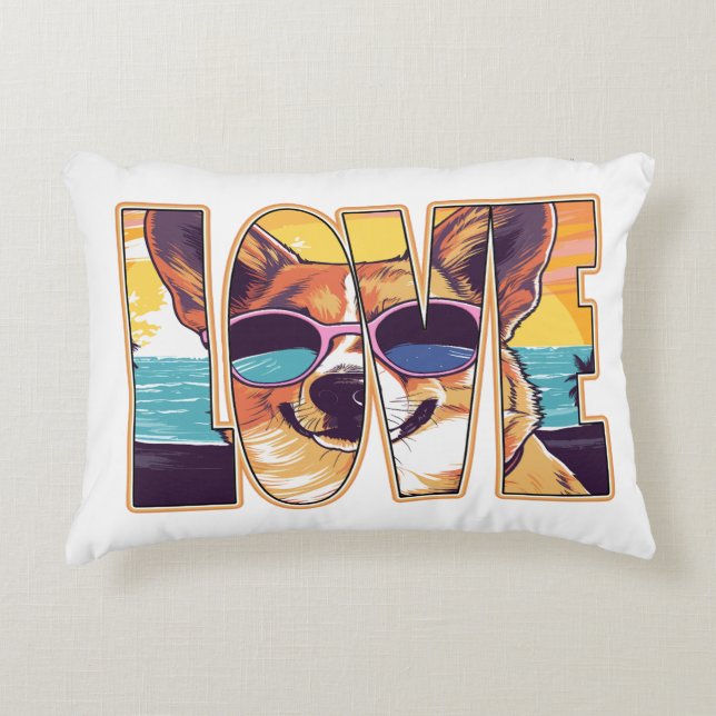 Almofada Decorativa Amor pelo Corgi (Frente)