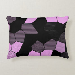 Almofada Decorativa Análise do mosaico - Cor-de-rosa/preto