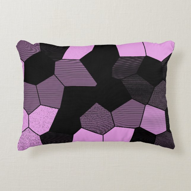 Almofada Decorativa Análise do mosaico - Cor-de-rosa/preto (Frente)