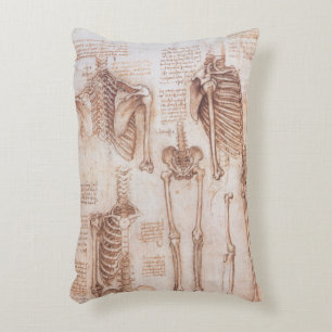 Almofada Decorativa Anatomia Humana Esqueleto Ossos por Leonardo da Vi