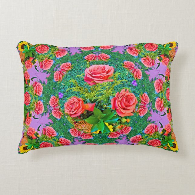 Almofada Decorativa Anéis Rosa Rosa Rosa Rosa Rosa Rosa (Frente)