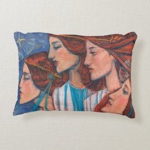 Almofada Decorativa Angels Art Nouveau Ginger Auburn Red Hair Mulheres