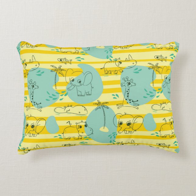 Almofada Decorativa Animais bonitos que jogam com água 2 (Frente)