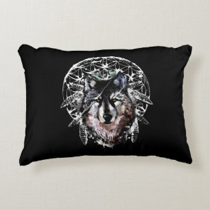 Almofada Decorativa Animal Espiritual Selvagem Lobo Aquarela
