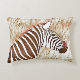 Almofada Decorativa Animal Zebra Aquarela Rústica