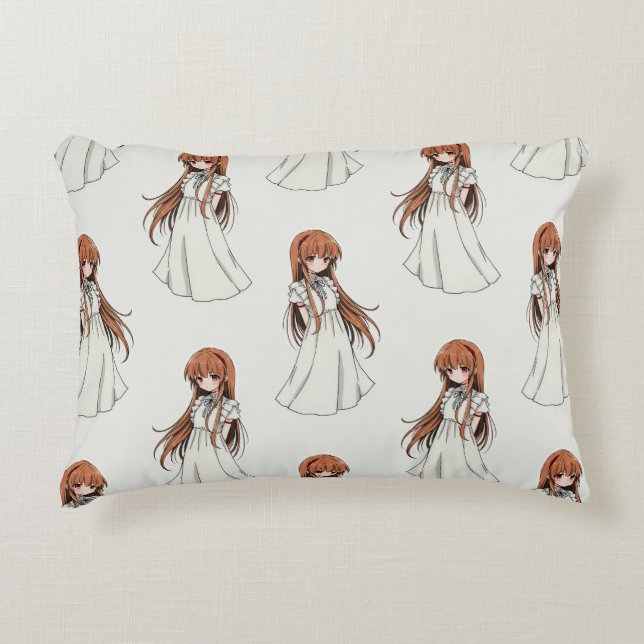 Almofada Decorativa Anime Weeb Girl Manga Pattern Design (Frente)