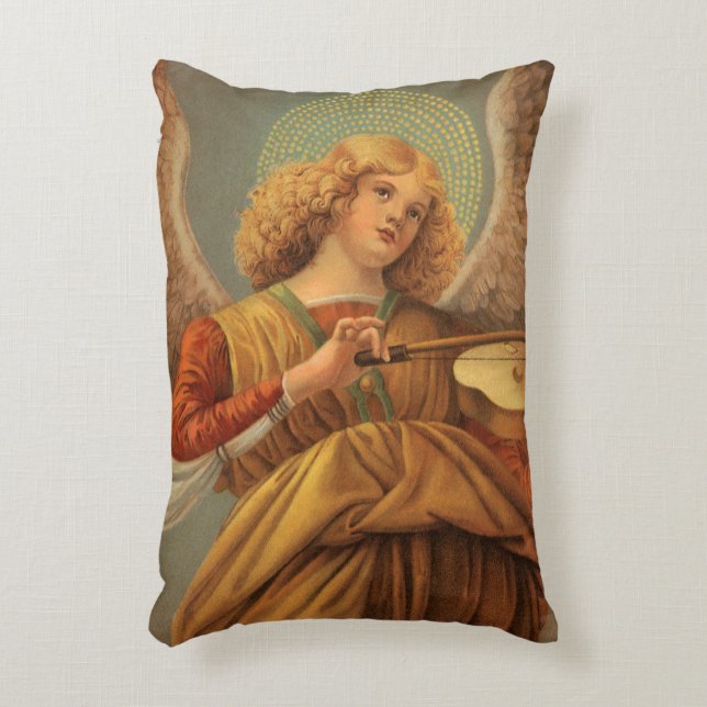 Almofada Decorativa Anjo da Renascença Tocando Violino Melozzo da Forl (Frente(Vertical))