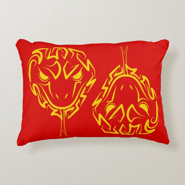 Almofada Decorativa Ano Novo Lunar Chinês do Cobra 2025 4723 Madeira (Frente)