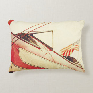 Almofada Decorativa Antiquado Biplano Vermelho "Salute"