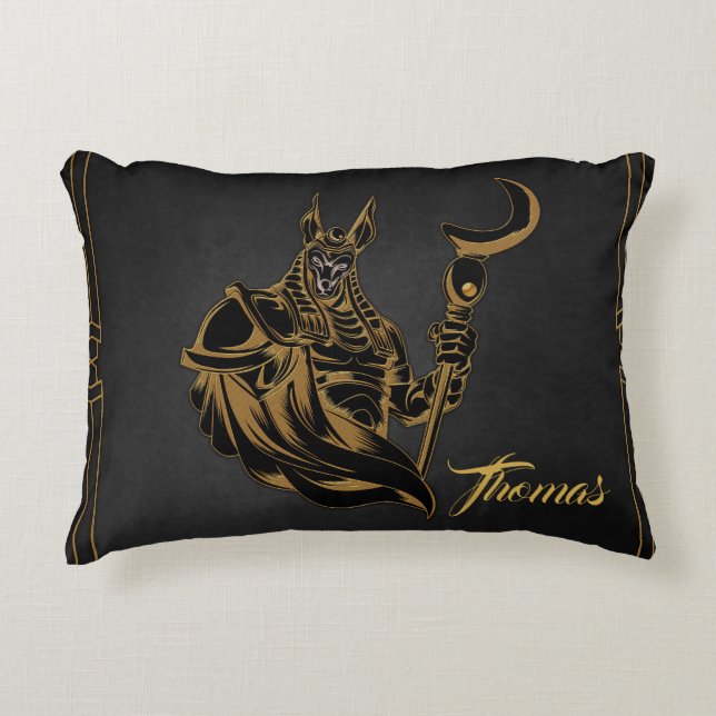 Almofada Decorativa Anubis antigo do Egito. (Frente)