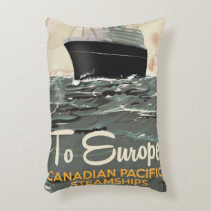 Almofada Decorativa Ao poster de viagens do canadense do vintage de