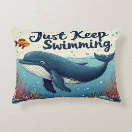 Almofada Decorativa Apenas continue nadando - motivacional
