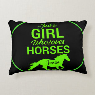 Almofada Decorativa Apenas Uma Menina Que Ama Cavalos Personalizados