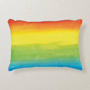 Almofada Decorativa Aquarela Arco-Íris Brito e Vibrante
