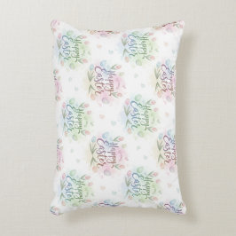Almofada Decorativa Aquarela Feliz Páscoa com Letreiro à Mão