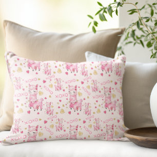 Almofada Decorativa Aquarela Llama Rosa XOXO