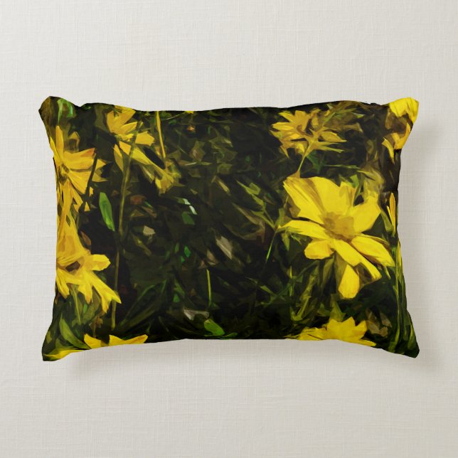 Almofada Decorativa Arrofiraf Balsamroot Yellow Wilflower Abstrato (Frente)