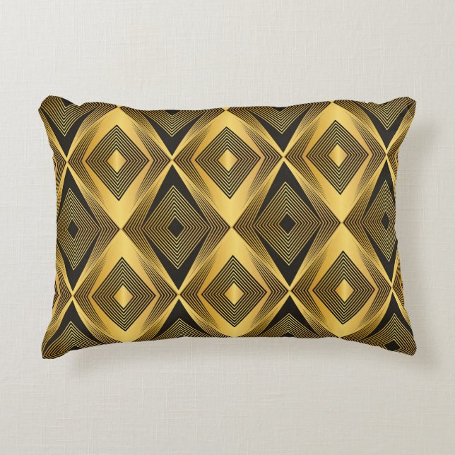 Almofada Decorativa Art Deco: Fundo Geométrico de Abstrato (Frente)