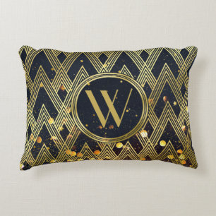 Almofada Decorativa Art Deco Glamor Geométrico Monograma