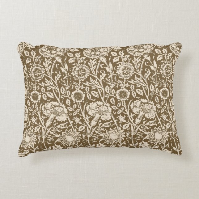 Almofada Decorativa Art Nouveau Carnação Damask, Taupe e Cream (Frente)