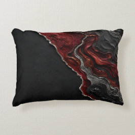 Almofada Decorativa Arte Abstrata Vulcânica Vermelha Carmesim Presente