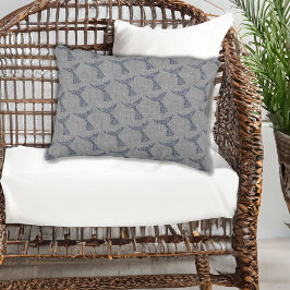 Almofada Decorativa Arte da Linha de Cauda de Baleia Náutica