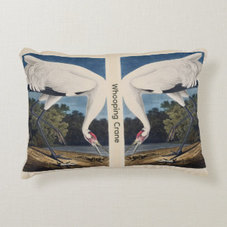 Almofada Decorativa Arte da Natureza de Grou-Trombeteiro Vintage Audub