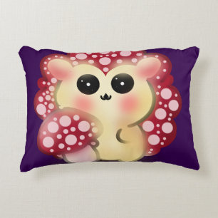 Almofada Decorativa Arte de Cogumelo Vermelho Kawaii Fofoouriço