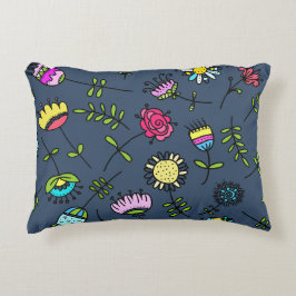 Almofada Decorativa Arte de Design de Padrão Floral Caprichoso