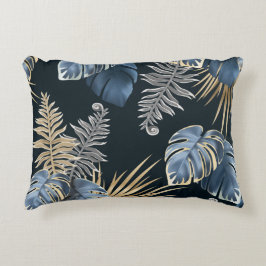 Almofada Decorativa Arte de Padrão de Folhas de Palmeira Tropical Dour