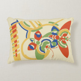 Almofada Decorativa Arte de Poster Floral Geométrico Retro Art Déco