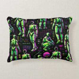 Almofada Decorativa Arte de Robô Humanoide Futurista | Android de Ficç