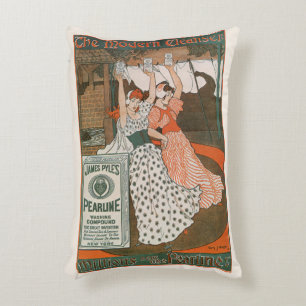 Almofada Decorativa Arte de rótulo de produto vintage Pearline Modern