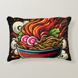 Almofada Decorativa Arte de Rua de Ramen Japonês Apimentado